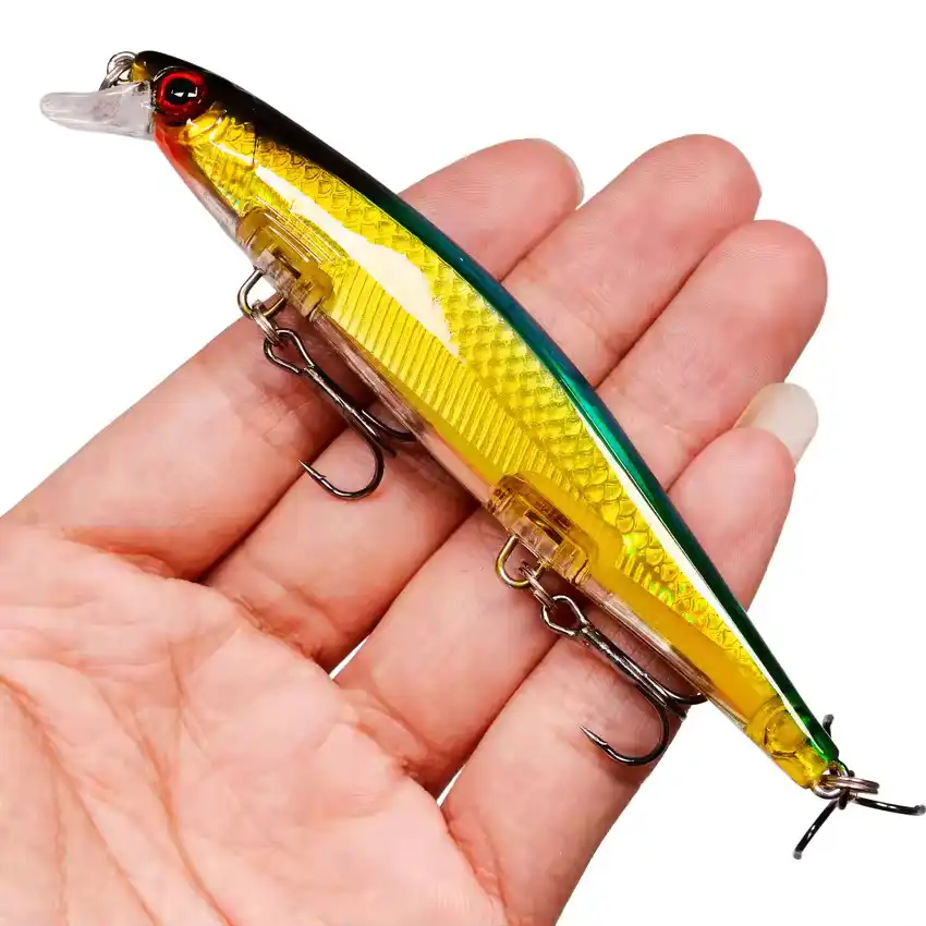FlipRod Fishing Lures Sinking Minnow Wobblers Plastic Artificial Baits With 3 Hook